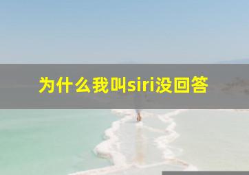 为什么我叫siri没回答