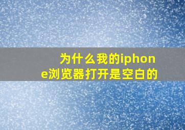 为什么我的iphone浏览器打开是空白的