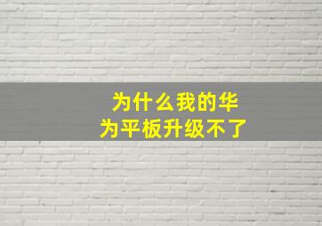 为什么我的华为平板升级不了