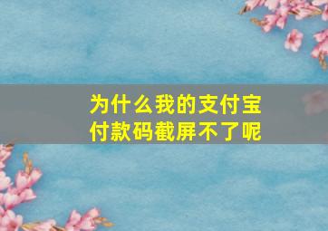 为什么我的支付宝付款码截屏不了呢