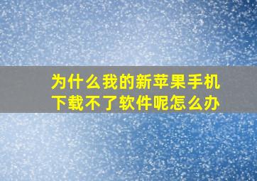 为什么我的新苹果手机下载不了软件呢怎么办