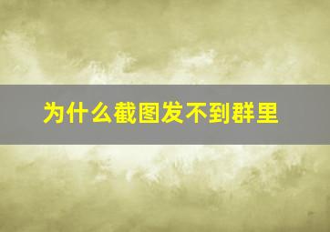 为什么截图发不到群里