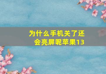 为什么手机关了还会亮屏呢苹果13