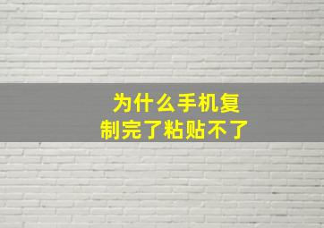 为什么手机复制完了粘贴不了