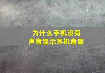 为什么手机没有声音显示耳机音量