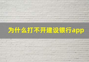 为什么打不开建设银行app