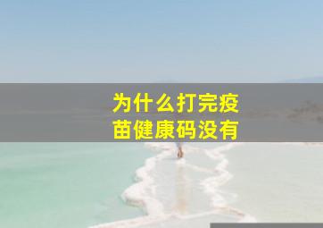 为什么打完疫苗健康码没有