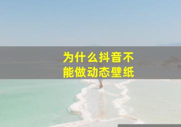 为什么抖音不能做动态壁纸