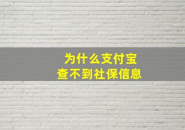 为什么支付宝查不到社保信息