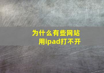 为什么有些网站用ipad打不开