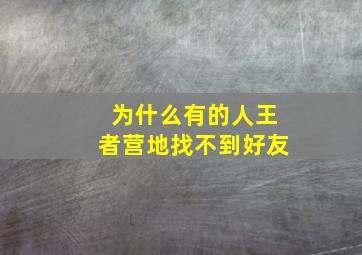 为什么有的人王者营地找不到好友