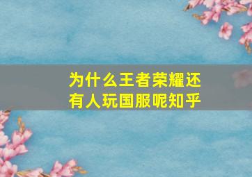 为什么王者荣耀还有人玩国服呢知乎