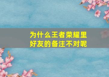 为什么王者荣耀里好友的备注不对呢