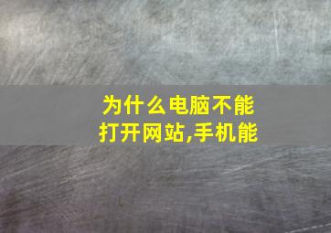 为什么电脑不能打开网站,手机能