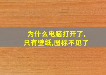 为什么电脑打开了,只有壁纸,图标不见了