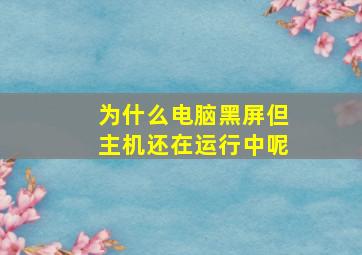 为什么电脑黑屏但主机还在运行中呢