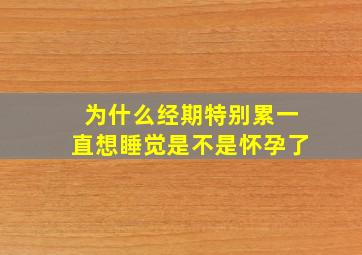 为什么经期特别累一直想睡觉是不是怀孕了