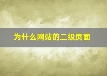 为什么网站的二级页面