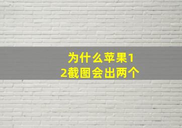 为什么苹果12截图会出两个