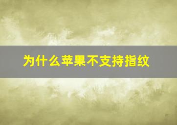 为什么苹果不支持指纹