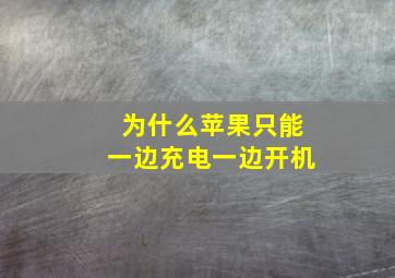 为什么苹果只能一边充电一边开机