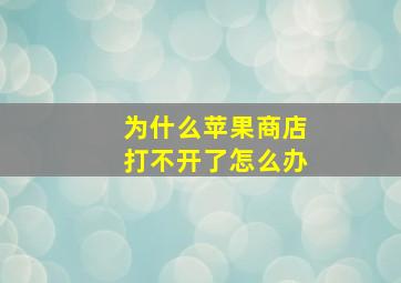 为什么苹果商店打不开了怎么办