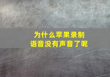 为什么苹果录制语音没有声音了呢