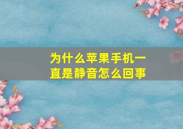 为什么苹果手机一直是静音怎么回事