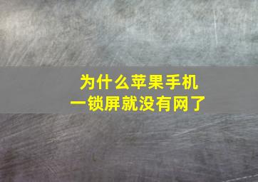 为什么苹果手机一锁屏就没有网了