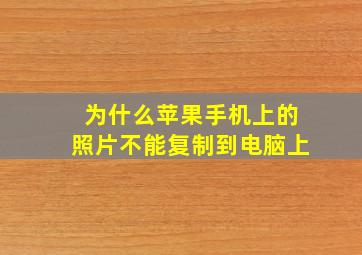 为什么苹果手机上的照片不能复制到电脑上