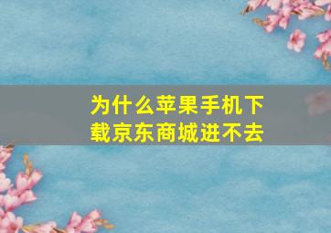 为什么苹果手机下载京东商城进不去