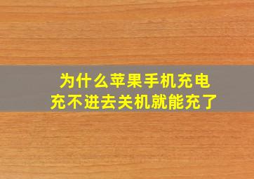 为什么苹果手机充电充不进去关机就能充了