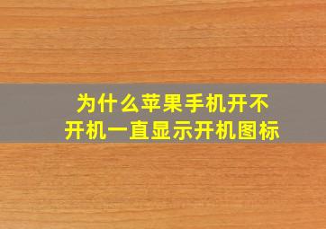 为什么苹果手机开不开机一直显示开机图标