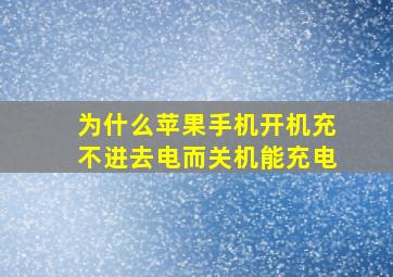 为什么苹果手机开机充不进去电而关机能充电