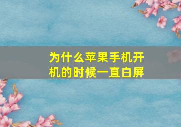 为什么苹果手机开机的时候一直白屏