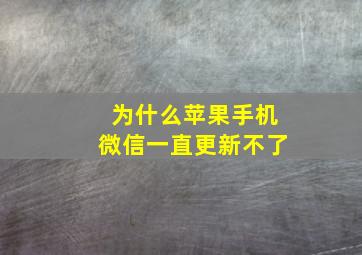 为什么苹果手机微信一直更新不了