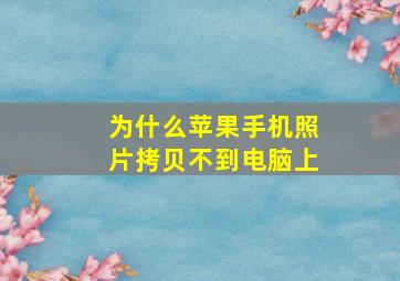 为什么苹果手机照片拷贝不到电脑上