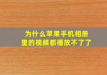 为什么苹果手机相册里的视频都播放不了了