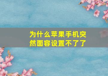 为什么苹果手机突然面容设置不了了