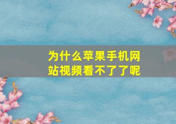 为什么苹果手机网站视频看不了了呢