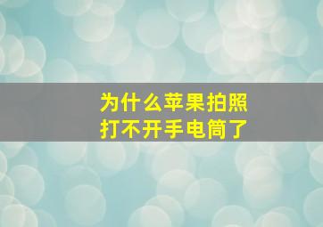 为什么苹果拍照打不开手电筒了