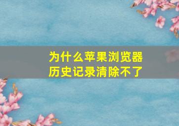 为什么苹果浏览器历史记录清除不了