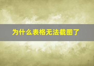 为什么表格无法截图了