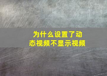 为什么设置了动态视频不显示视频