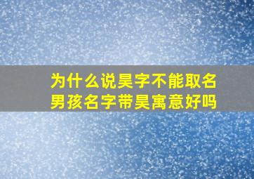 为什么说昊字不能取名男孩名字带昊寓意好吗