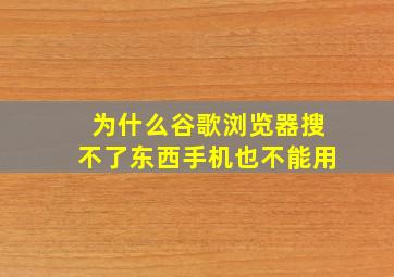 为什么谷歌浏览器搜不了东西手机也不能用