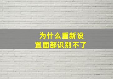 为什么重新设置面部识别不了