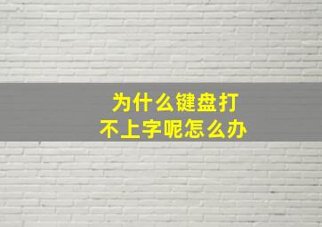 为什么键盘打不上字呢怎么办