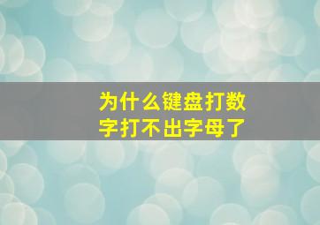 为什么键盘打数字打不出字母了