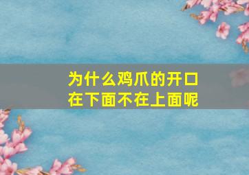 为什么鸡爪的开口在下面不在上面呢